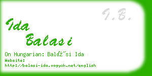 ida balasi business card